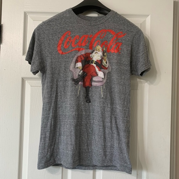 Coca Cola Santa Claus Grey Tee Small - Picture 1 of 4